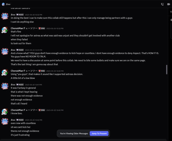 Boo and Chainsaw Discord DMs