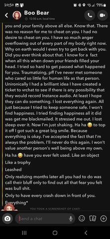 Boo and Chainsaw Snapchat DMs